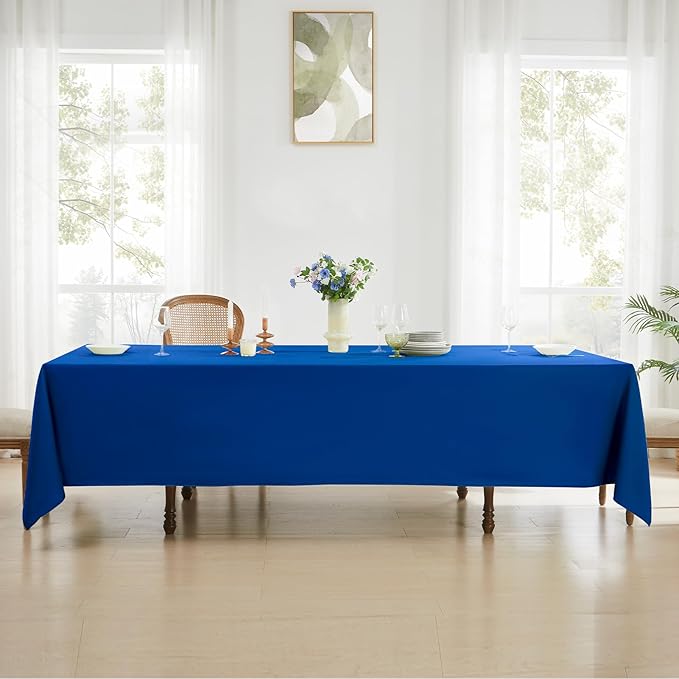 Rectangle Tablecloths 90x132 Inch 10 Pack Royal Blue Tablecloth for 6ft Washable Decorative Linen Polyester Table Cloths for 8ft Dining Table Banquets Buffet Parties and Wedding