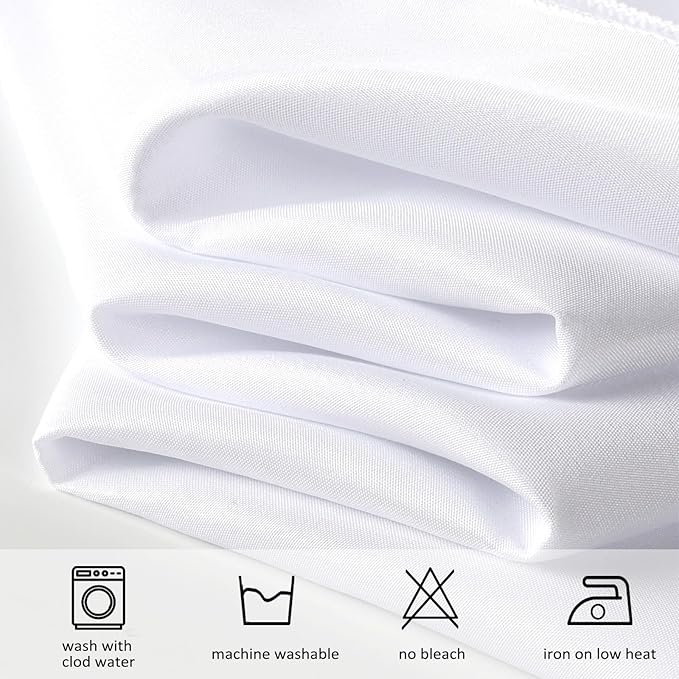 8 Pack White Table Cloth 60x84 Inch Rectangle Tablecloths for 6 Foot Rectangle Tables, Wrinkle Resistant Washable Polyester Fabric Rectangular Table Cover for Dining Banquet Wedding Party