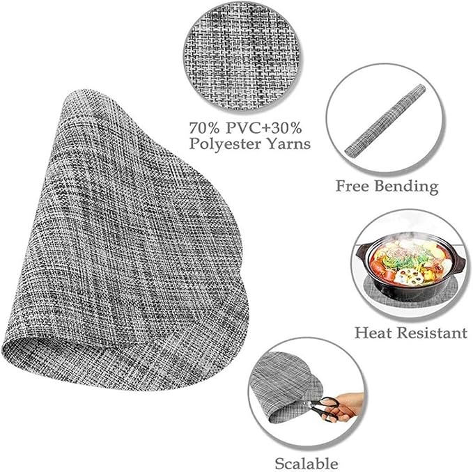 Oval Placemats for Dining Table PVC Table Mat for Home Party Thanksgiving Table Decoration Plate Mat(Tuo Brown,1pcs)