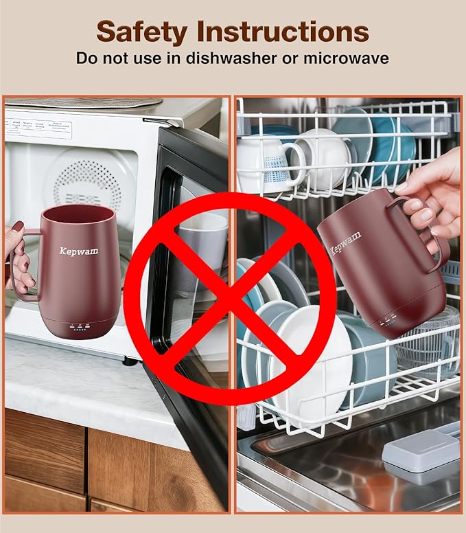Kepwam Heated Coffee Mug T2-Plus, 20oz Leading Large Capacity Self Heating Mug, Up to 8 Hrs Battery & Hot Up to 149℉, Smart Coffee Mug for Women, Men