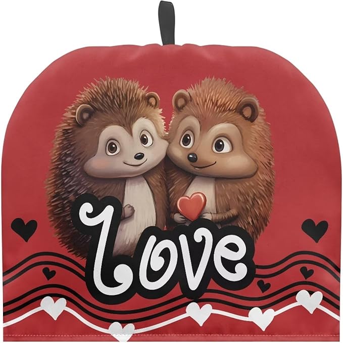 Hedgehog Love Tea Cozy for Teapot Tea Valentine's Decor Insulated Cosy for Kitchen Accessory Red Romantic Tea Pot Cozy for Keeping Warm Love Teapot Dust Protector