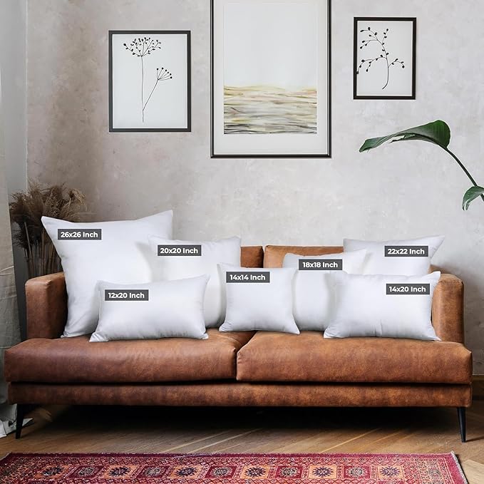 Utopia Bedding Throw Pillows (Set of 1, White) – 26 x 26 Inches Down Alternative Pillows for Bed, Sofa, and Couch - Fluffy Decorative Stuffer Pillow for Indoors & Outdoors