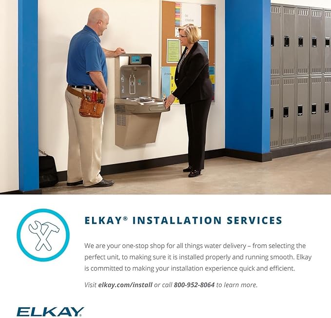 Elkay LZSTL8WSSK Filtered Bi-Level Fountain & EZH2O Bottle Filler, Stainless 120