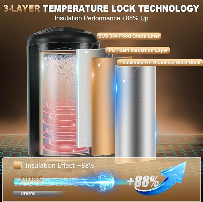 Insulated Beverage Dispenser 3 Gallon, Hot Drink Dispenser with 304 Stainless Steel Interior, Hot Water Dispenser for Parties, Hot Water Urn with Stand for Coffee Chocolate Tea, Black, NEW