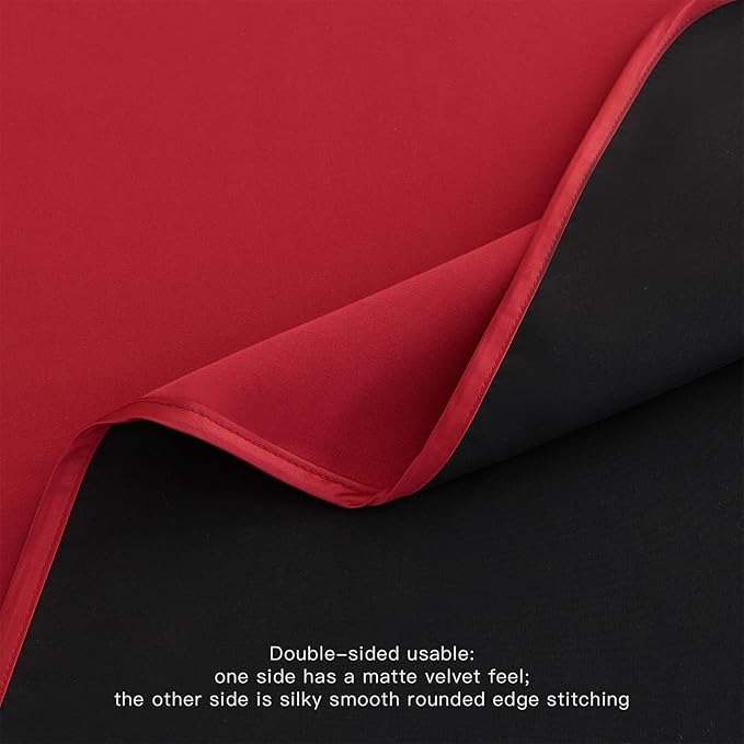 BALCONY & FALCON Rectangular Table Cloth Water Resistant Washable Double-Sided Usable Peach-Skin Fabric Tablecloth for Weddings Holidays Dining Banquets Gardens(Black and Red, 57x118)