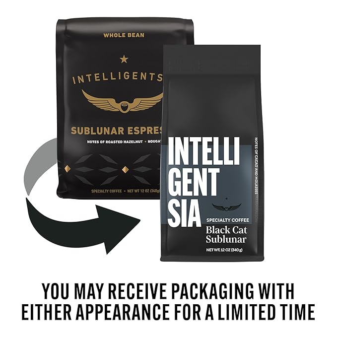 Intelligentsia Coffee, Dark Roast Whole Bean Coffee - Black Cat Sublunar Espresso 36 Ounces (3 Bags of 12 Ounces)