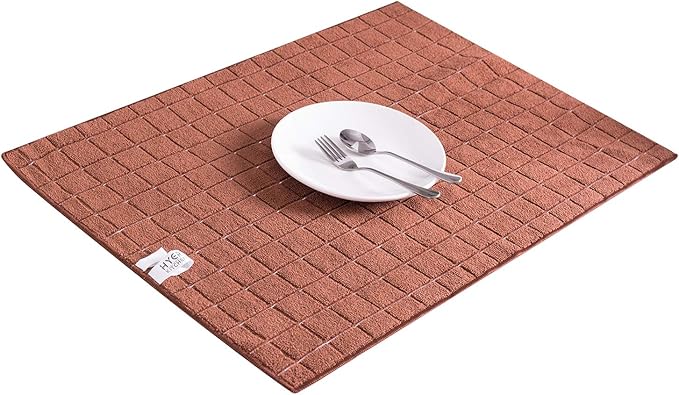 Microfiber Dish Towels - Soft, Super Absorbent and Lint Free Kitchen Towels - 8 Pack (Lattice Designed Brown Colors) - 26 x 18 Inch