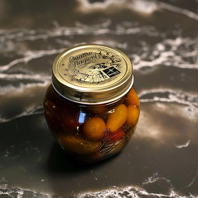 Bormioli Rocco Quattro Stagioni Amphora Small Glass Canning Jar with Lid, 17 oz., Set of 12
