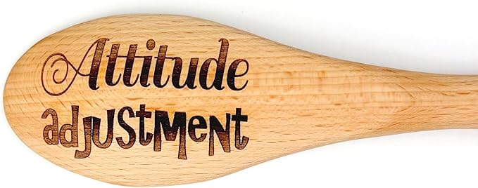 Attitude Adjustment Wooden Spoon, Sturdy Wooden Cooking Utensil, Funny Spanking Spoon Gag Gift For Kids, Mom, Dad, Grandma, Grandpa, Engraved Wooden Spoon, Old School Spanking