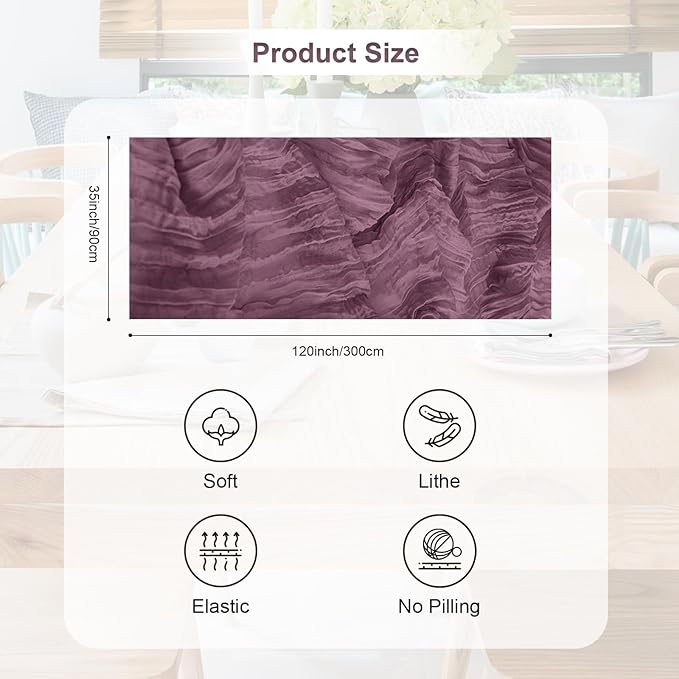 10 Pack Dusty Purple Cheesecloth Table Runner 35x120 Inch 10Ft Rustic Gauze Cheese Cloth Table Runner Sheer Cheesecloth Table Runners for Wedding Party Bridal Shower Decoration