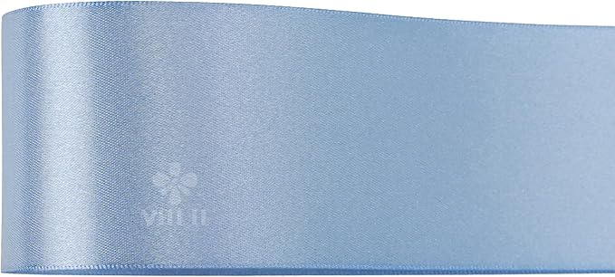 MEEDEE Dusty Blue Satin Ribbon 2 Inch Dusty Blue Ribbon Lux Double Faced Ribbons by 25 Yards Silk Satin Ribbons for Gift Wrapping, Weddings, Flower Bouquet, Holiday Decorating