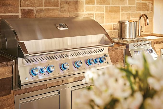 Napoleon Built-In 700 Series 44-inch Natural Gas Grill Head with Infrared Rear Burner - BIG44RBNSS-1-6 Main Burners, Infrared Rear Burner, Stainless Steel, Included Rotisserie Kit