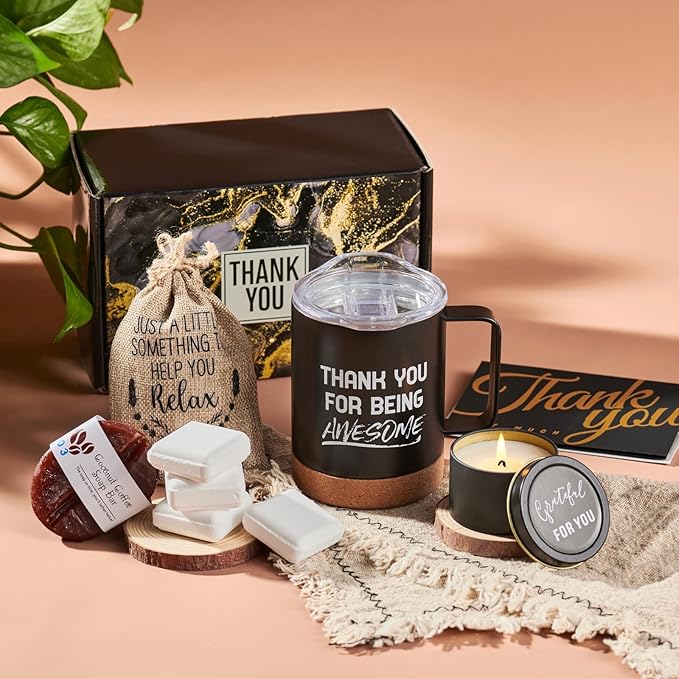 Thank You Gifts Employee Appreciation Gifts with Thank You Cards Spa Gift Baskets for Men Women Teacher Dental Assistant Social Worker Farewell Goodbye Gift for Coworker Hostess Staff