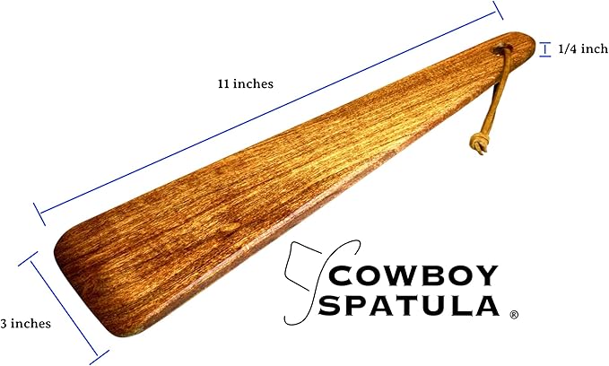 COWBOY SPATULA Mesquite Wood Spatula - Original Handmade in Texas Made in USA For Non stick Frying Pan, Cast Iron Skillet, griddle, baking, stainless steel (Original - Plain - No personalization)