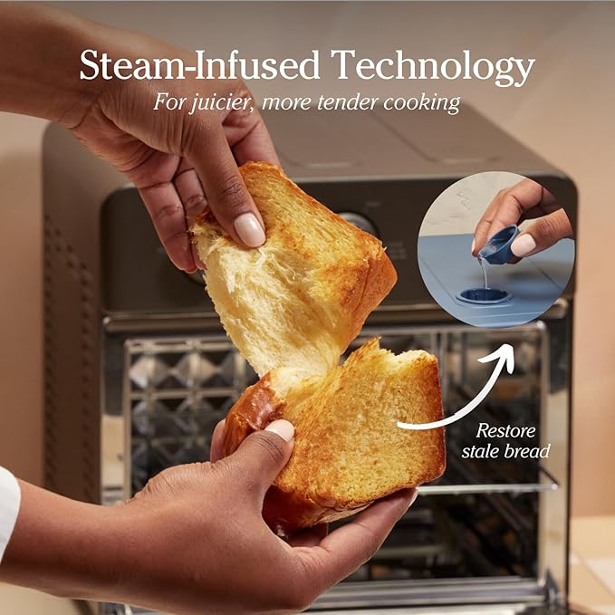 Our Place Large Wonder Oven | 6-in-1 Stainless Steel Air Fryer Toaster Oven Combo with Basket, Rack, Pan & Tray | 3-Rack, 32 QT, Large Capacity - Toast, Roast, Bake, Reheat, Broil & Steam | Blue Salt