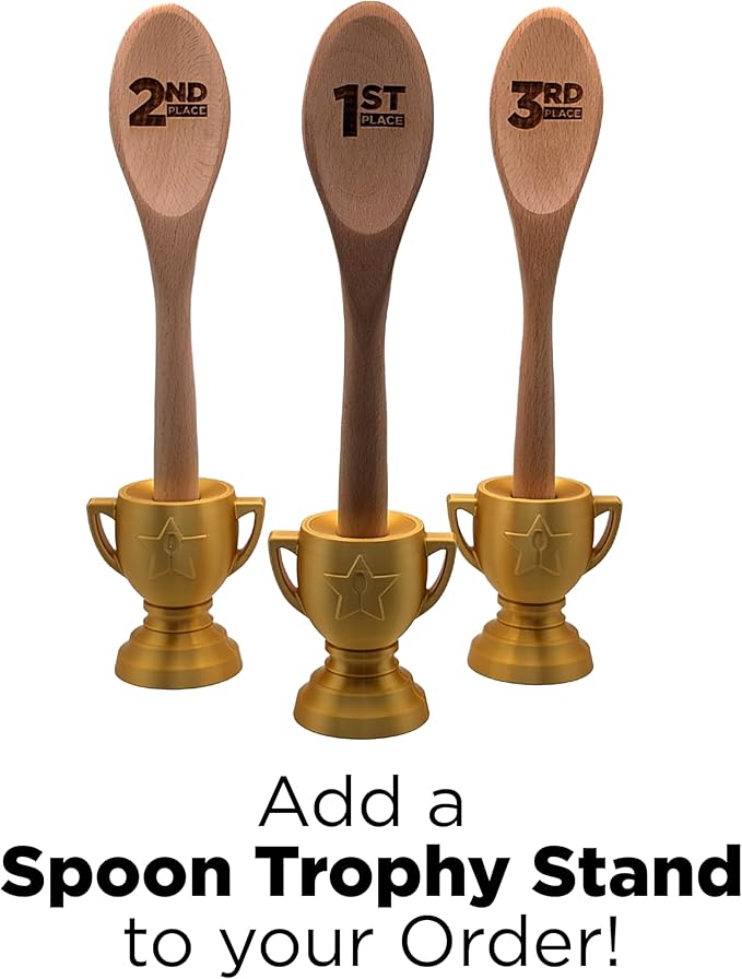 Personalized Engraved Wooden Spoon Set (Set of 3) – Custom Text for Chili Cook-Offs, Recipe Contests & Kitchen Awards