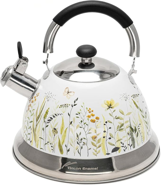 Tea Kettle, 3.1 Quart Whistling Tea Pot for Stove Top, Food Grade 304 Stainless Steel Teapot with for Coffee, Tea, Milk etc