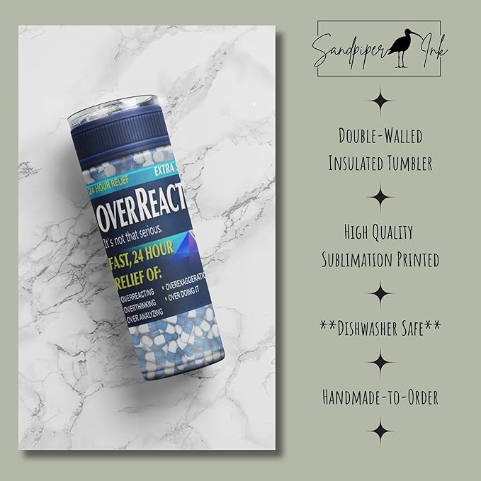 Funny Tumbler – Hilarious Gift-Inspired Parody Design, Custom Novelty Gift for Friends, Coworkers, or Gag Gift Lovers! (OverReactine)