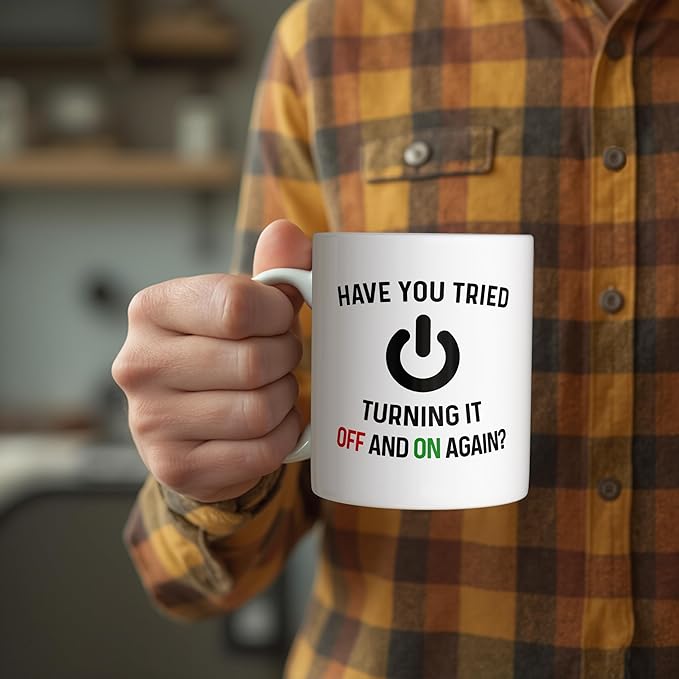 Casitika Have You Tried Turning It Off And On Again Mug 11 Oz Coffee Mug. Funny Computer Nerd Gifts. Gift Idea for Office or Geek Coworkers. (White)