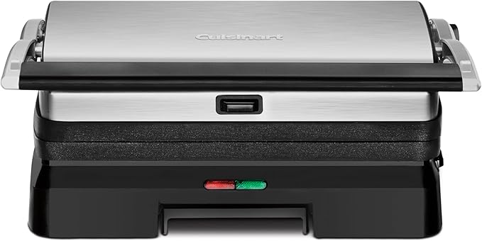 Cuisinart 6-in-1 Elite Griddler, Electric Grill, Griddle & Top Melt, 500°F Temperature Sear Function, LCD Screen, Dishwasher-Safe Cooking Plates, GR-300NAS, Stainless Steel