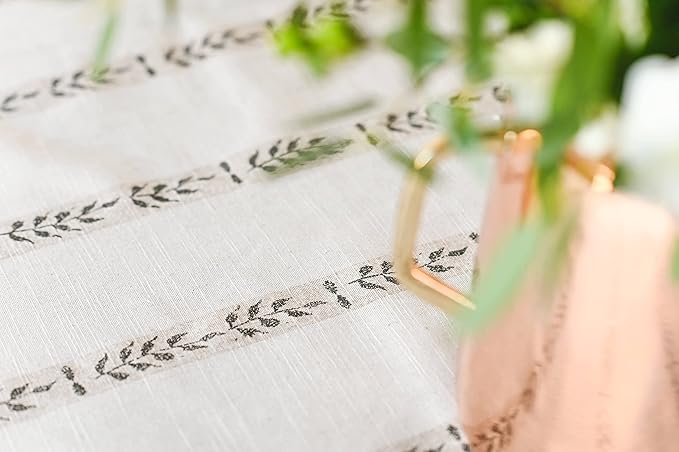 60x90 in Cotton Tablecloth – Large Rectangular Dining Table Cover for Kitchen, Weddings, Parties, Indoor or Outdoor Picnic and Everyday Décor – Walnut Leaf