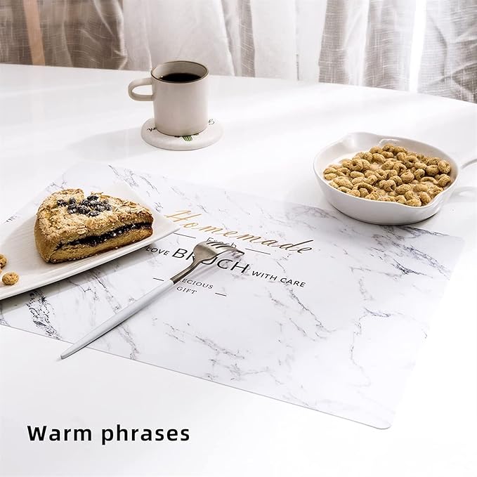 Pack of 1/4/6 Placemats White Plastic Tableware Mats Used for Tabletop Dining Protection Square Scrubbable Tablemats(P-Flamingo,4PCS 45x30CM)