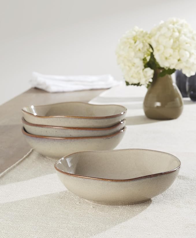 Oneida 899210 Organic Shades Oatmeal Pasta Bowls, Set Of 4, Service For 4