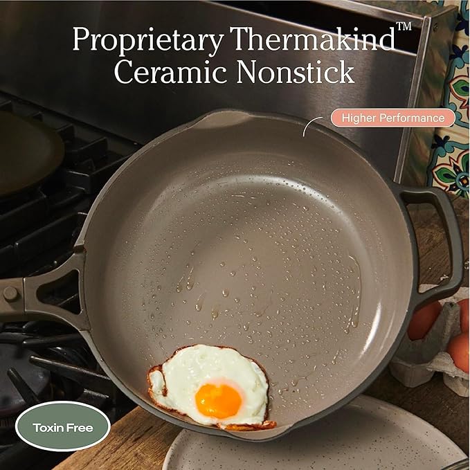 Our Place Mini Always Pan | 8.5" Ceramic Pan with Modular Lid & Beechwood Spatula | Patented 10-in-1 Nonstick, Non-Toxic Cookware Made Without PFAS | Induction & Oven-Safe up to 450°F | Char