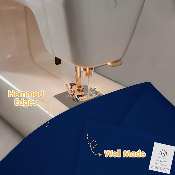 BRILLMAX 8 Pack Navy Blue Tablecloths 70 x 120 Inch for 6ft & 8ft Rectangle Tables - 150 GSM Polyester Fabric, Universal Fit, Water, Stain & Wrinkle Resistant Cloth Cover for Wedding Banquet Dining