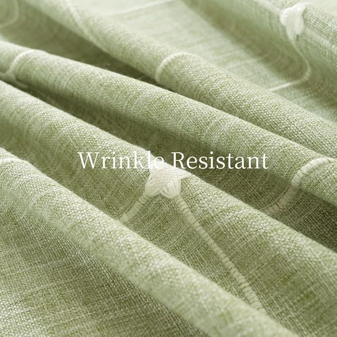 Zobesta Linen Green Table Cloth Square 60 x 60 Inch, Cotton Green Linen Square Tablecloth Plaid Heavy Weight Washable Farmhouse Soft Boho Tablecloth for Outdoor, Party, Holiday, Picnic, Dining