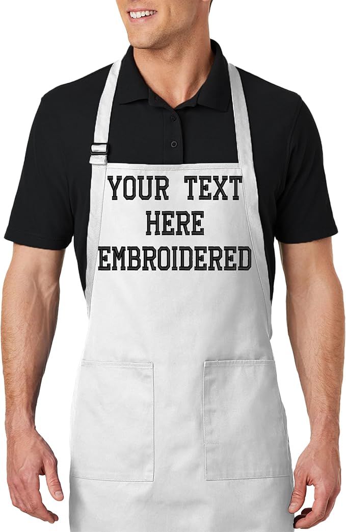 Personalized Apron with Custom Name or Any Text. Chef, Cooking, Grilling, or Baking Gift