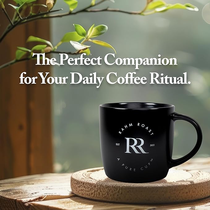 16oz Coffee Mug for Residential Office Use | Microwave and Dishwasher Safe | Hand Washing Recommended | Durable Black Ceramic, 3.75" D x 4" H x 4" W
