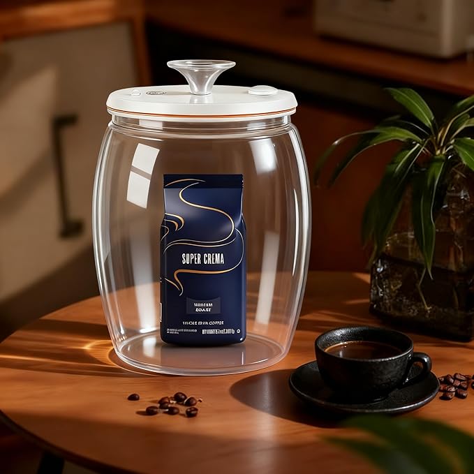 Secura VacGuard Fresh Canister, Electric Vacuum Canister, Smart Storage Container & Coffee Containers for Coffee Beans, Cookie & Pet Food 3 L, 101 oz