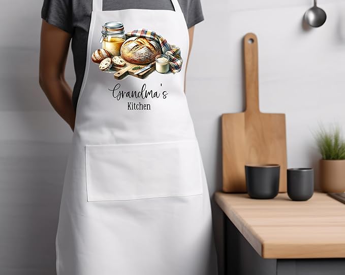 Personalized Sourdough Baking Kitchen Apron Set, Matching Mommy & Me Set, Adjustable, 2 pockets, Mother's Gift