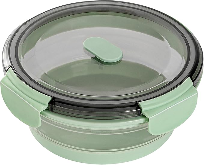Restaurantware-Fresh Hero 27.2 Ounce Storage Containers, 1 Durable Airtight Food Containers - Microwavable, Freezable, Green Plastic, Collapsible, Dishwashable, With Vented Lids
