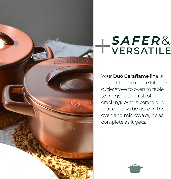 Pure Ceramic, Healthy, Non Toxic Cookware Set - Oven Safe Up to 1200F, Microwave and Dishwasher Safe, Longlasting and Lightweight - PFAS, PTFE, PFOA, PFOS - Matte Rosemary
