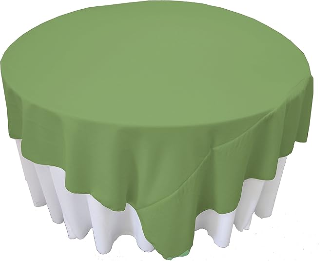 LA Linen Polyester Poplin Washable Square Tablecloth, Stain and Wrinkle Resistant Table Cover 90x90, Fabric Table Cloth for Dinning, Kitchen, Party, Holiday 90 by 90-Inch, Sage, TCpop90x90_SageP19