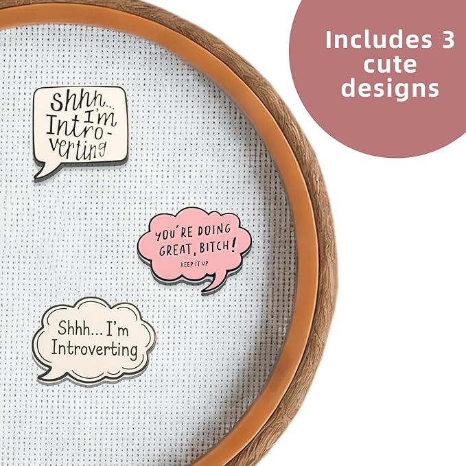 Needle Minder for Keeping Sewing & Embroidery Needles – Magnetic Needlepoint Holder, Cross Stitch Supplies – Secure & Decorative Needle Minders for Stitching & Crafting (You're Doing Great)