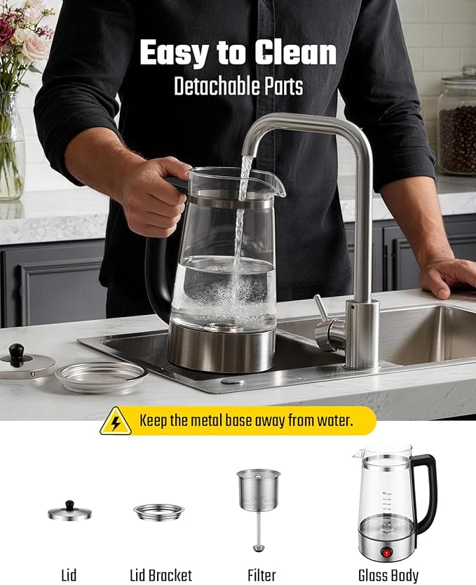 Percolator Coffee Pot Electric Coffee Maker, Brews 2–10 Cups, Auto Keep Warm, Stainless Steel Basket, Borosilicate Glass, Easy-Pour Spout, Cool-Touch Handle