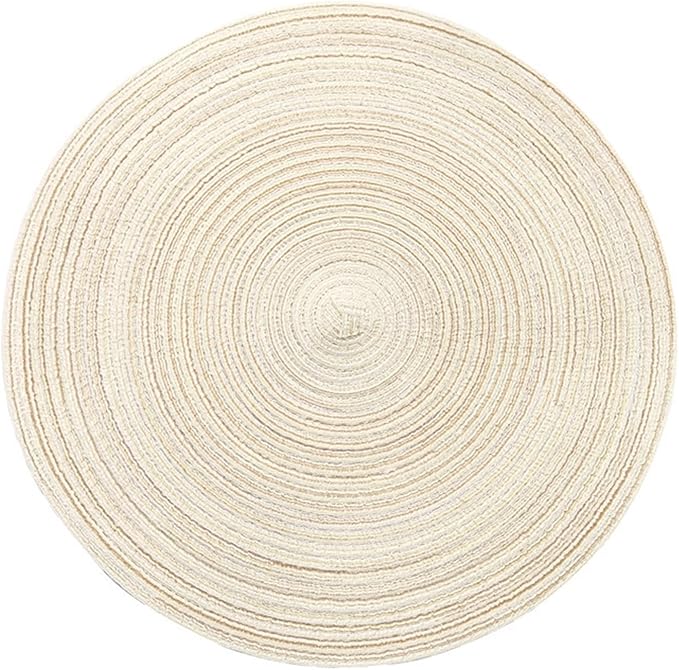 1pc Weave Non-Slip Placemat Cotton Dining Table Mat Coffee Pads Heat Placemat for Home Wedding Decor(J,38cm)
