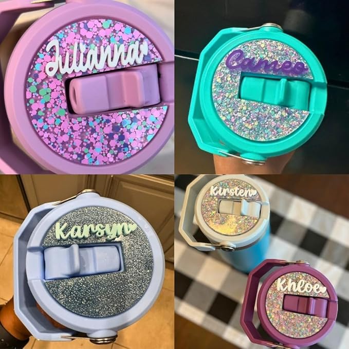 Personalized Name Plate for Stanley IceFlow 2.0 Flip Straw Tumbler 20/30/40oz, Custom Tumbler Name Tag, Stanley IceFlow Accessories, Tumbler Lid Topper Gifts for Mom Daughter She, Made in USA