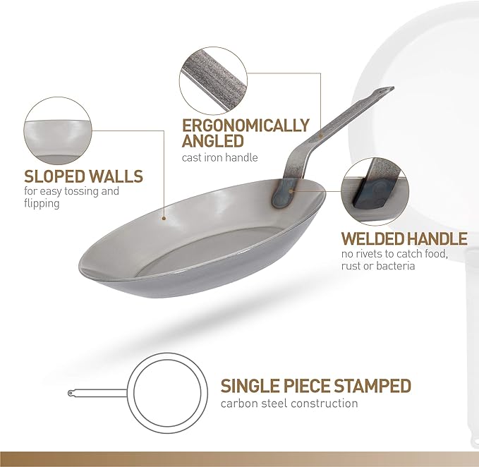 Matfer Bourgeat Black Carbon Steel Frying Pan, 14"