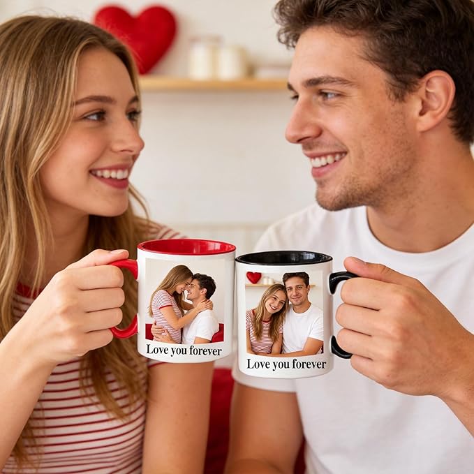 Personalized Coffee Mug with Photo Text Logo, 11OZ Custom Travel Cups, Personalized Valentine Birthday Employee Appreciation Gifts for Women Men Best Friend Office, Taza Personalizadas (all design)