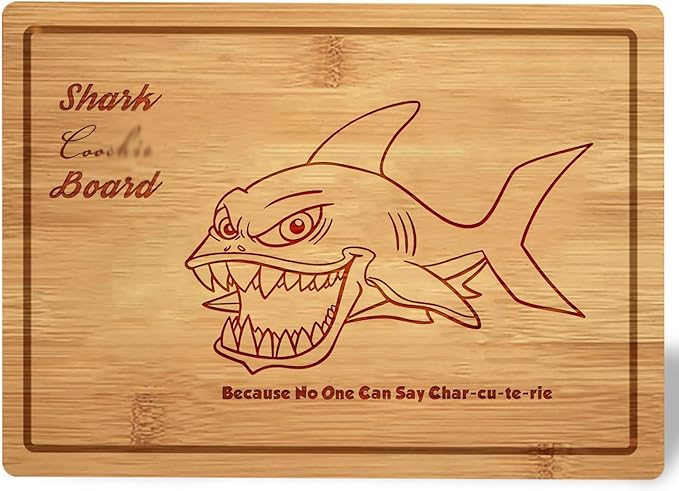 Shark Coochie Board, Funny Charcuterie Board, Bamboo Chopping Board, Funny Gift, Wedding Gift, Housewarming Gift, White Elephant Gift for Friends Family(11''×8.5'', Board H)