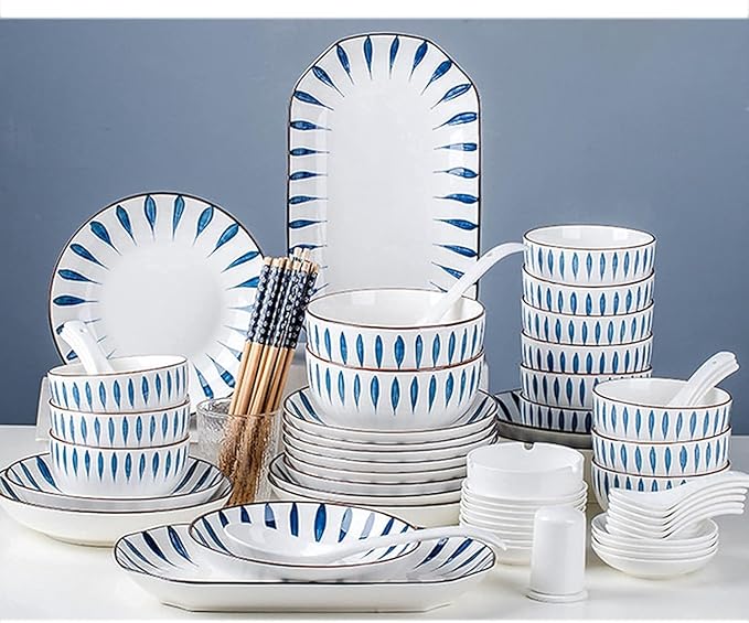 Dinnerware Set, Plates and Bowls Sets, Plates and Bowls Sets, Dishes Sets-Complete Porcelain Combination-for Home Kitchen Dining(Chiba,70 Pieces)