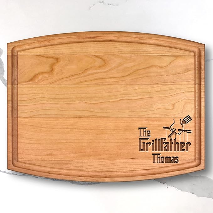 USA Made - Custom Cutting Board - Christmas Gift for Men - Unique Gift Idea for Him, Dad, Husband, Father, Brother - Mens Personalized Gift - BBQ Grilling Gift for Birthdays, Anniversaries, Holidays