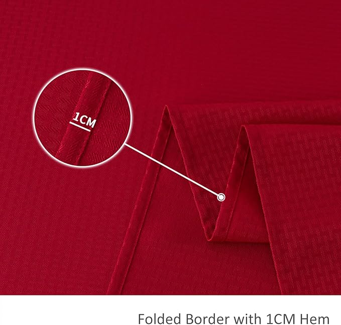 maxmill Christmas Tablecloth Stain Resistant Waterproof Wrinkle Resistant Spillproof Washable Weaved Texture Table Cloth for Dining Room, Holiday Dinner, Rectangle 60 x 140 Inch, Red