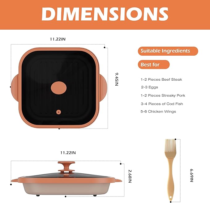 Microwave Grill Pan with Cover - Bacon Cooker, Crisper & Grilled Cheese Maker, Microwave Cookware,Dishwasher Safe for Easy Clean,Stocking Stuffer
