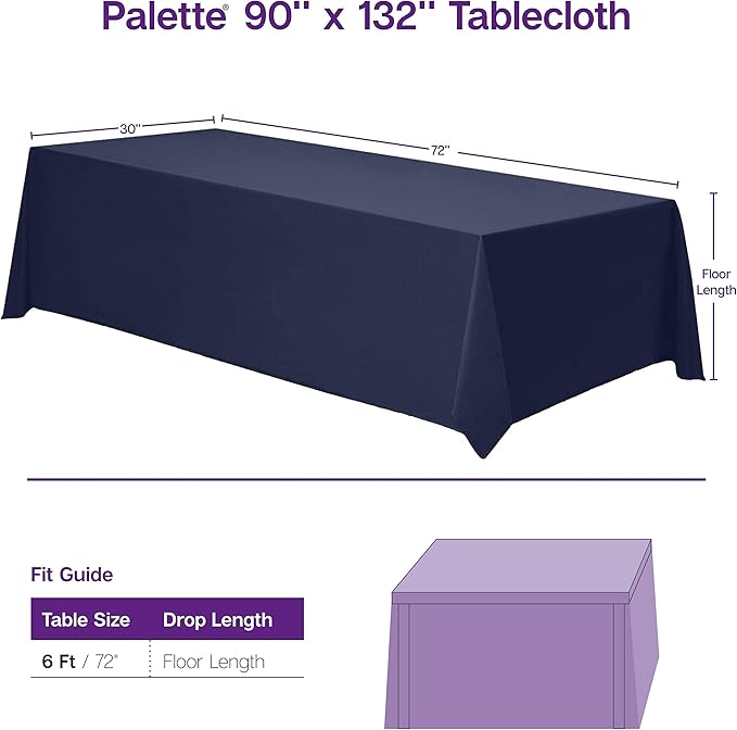 Gee Di Moda Rectangle Tablecloth - 90 x 132 Inch Burnt Orange Table Cloth for 6 Foot Tables with Floor-Length Drop - Heavy Duty Washable Fabric for Holiday Party, Dinner, Weddings & Baby Shower