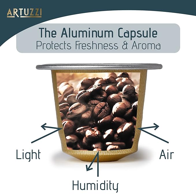 Artuzzi 40ct Coffee Pods Compatible with Nespresso Original Machines | Espresso & Lungo Coffee Capsules | Espresso Variety Pack I Italian Roast I Aluminum & Recyclable